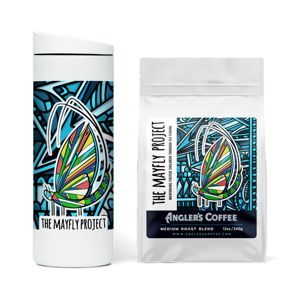 The Mayfly Project + Angler's Coffee Collab Pack (MiiR The Mayfly Project Traveler, The Mayfly Project + Angler's Coffee Collab; 12oz)
